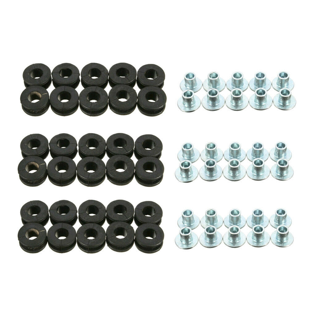 30x Motorcycle Rubber Grommets Bolt For  Yamaha for Suzuki Kawasaki Fairing