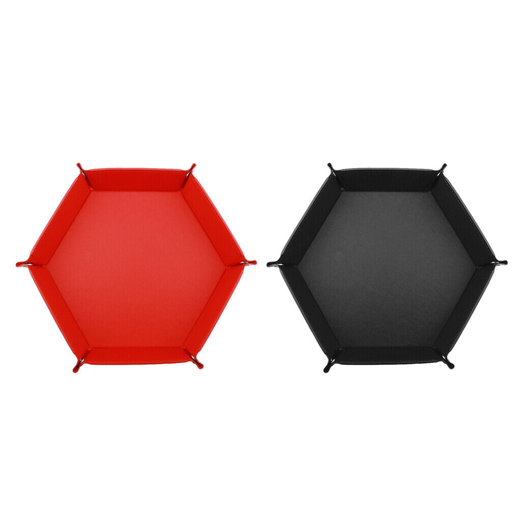 2 lot 9'' Lightweight Foldable Dice Storage Tray Box for RPG Black+Red
