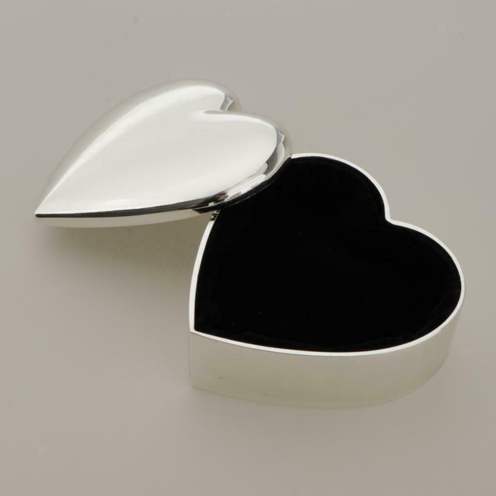 2x Luxury Heart Gift Box Couple Ring Box Pendant Trinket Jewelry Box Holder