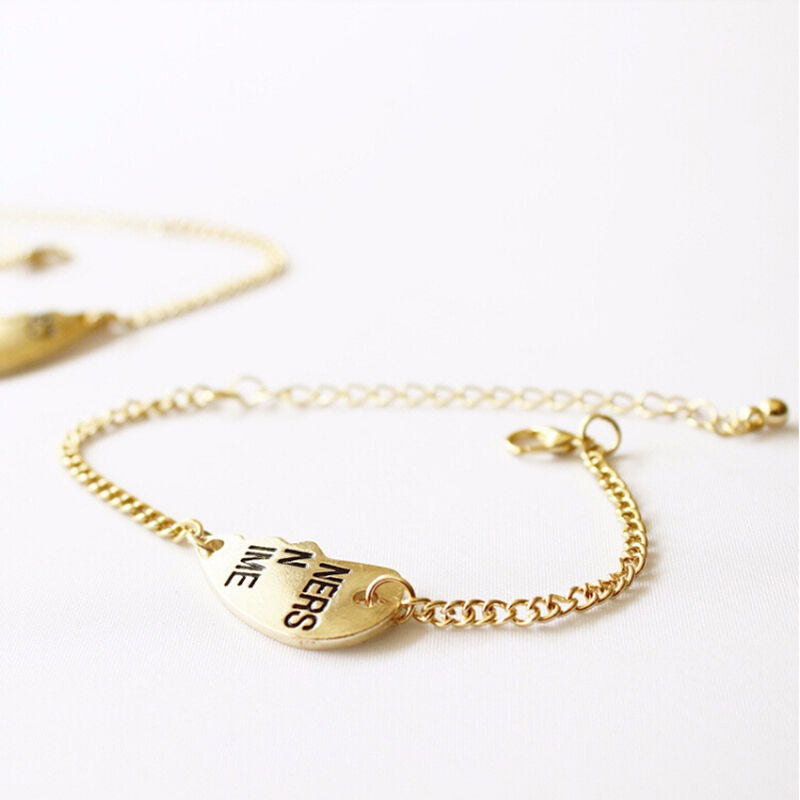 New Best Friends Forever Split Heart Pendant Bracelet Set Friendship Jewel.l8