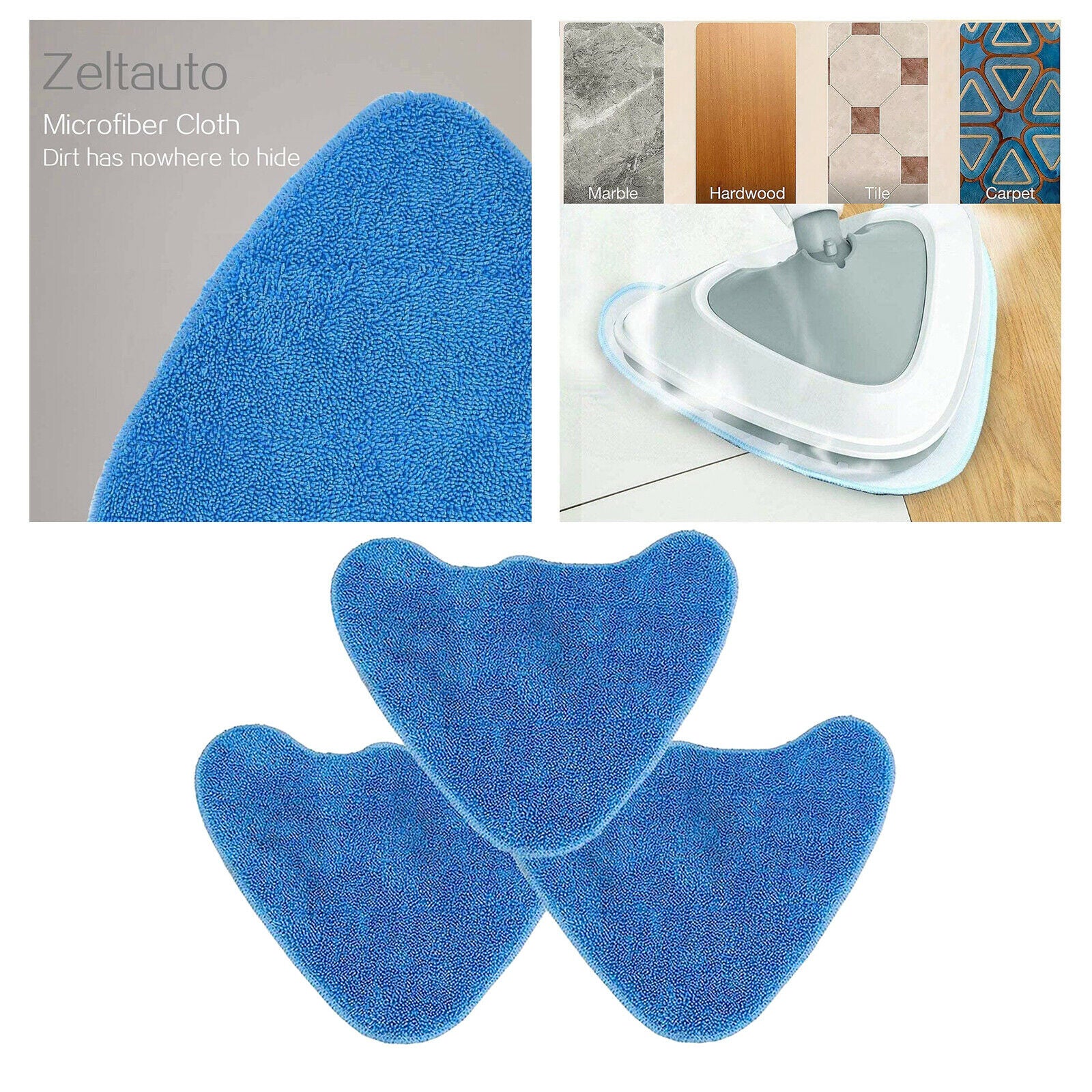 3pcs Replacement Microfiber Steam Mop Pads for VAX S85-CM S7 S86-SF-CC S86-SF-C