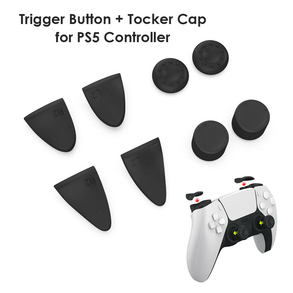 Thumb Stick Grip Key Caps Joystick Cover L2 R2 Trigger Extender for Sony PS5