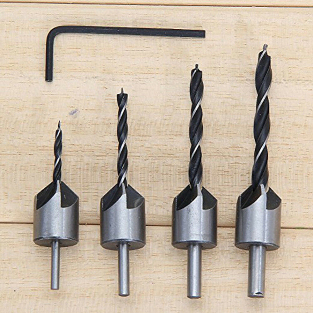 4pcs countersink drill bit set screw wood working 3-6mm tool chamfer CH