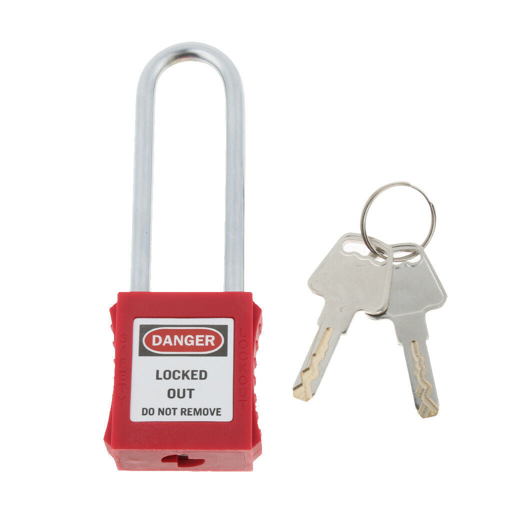 2Pcs Premium Safety Lockout Padlock Lock Keyed Different, Key Retaining, Red