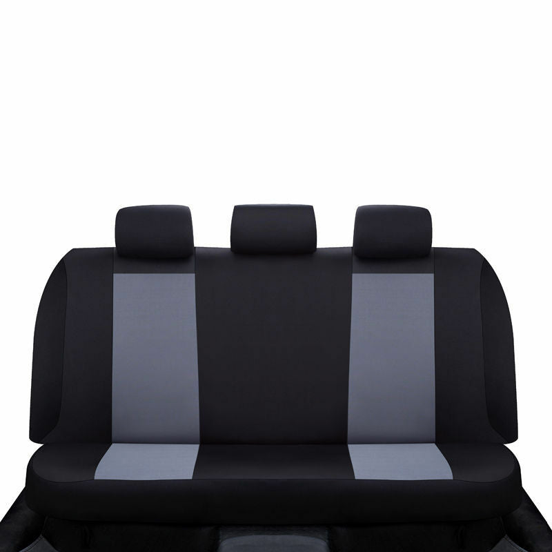 Gray 9 Part Car Seat Covers Set for Auto w/Steering Wheel/Belt Pad/Head Rests