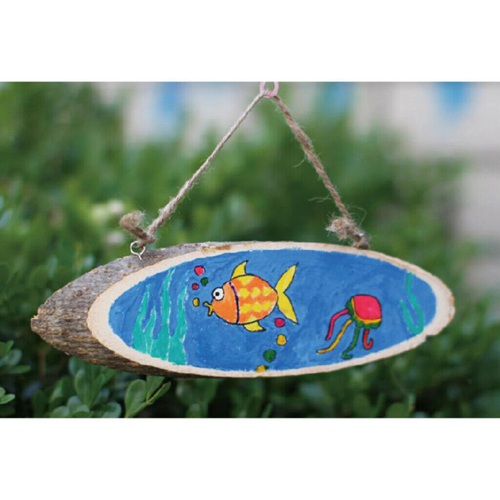 5 Packs Natural Wood Pieces Rustic Wooden Slices Xmas Hangings Room Decor
