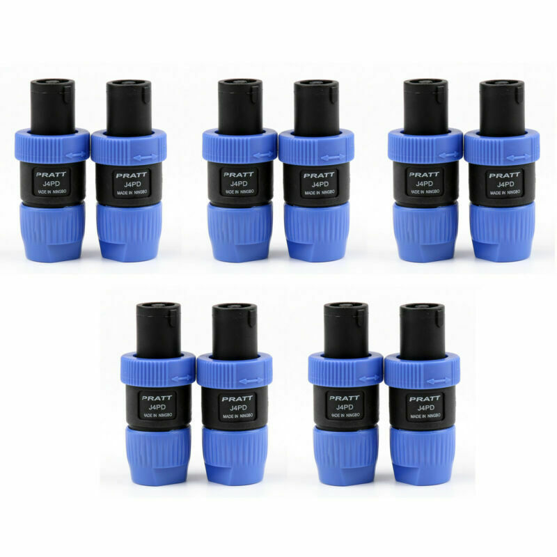 10 Pcs Blue Speakon 4 Pin Male Plug Compatible Audio Cable Connector B01