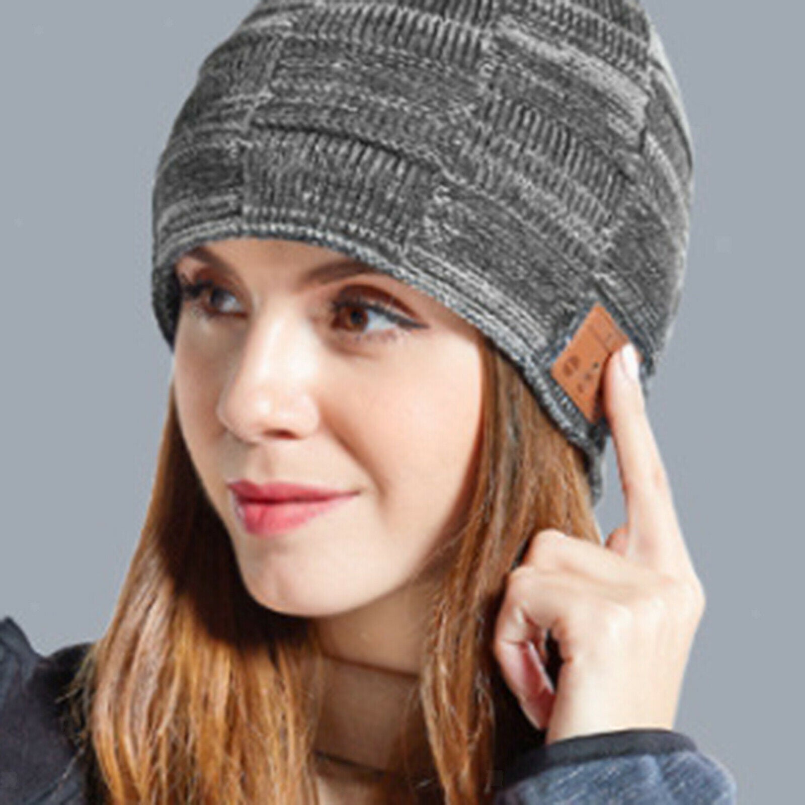 Bluetooth Knitted Beanie Warm Knitting Hat Stereo Headphones for Women Men