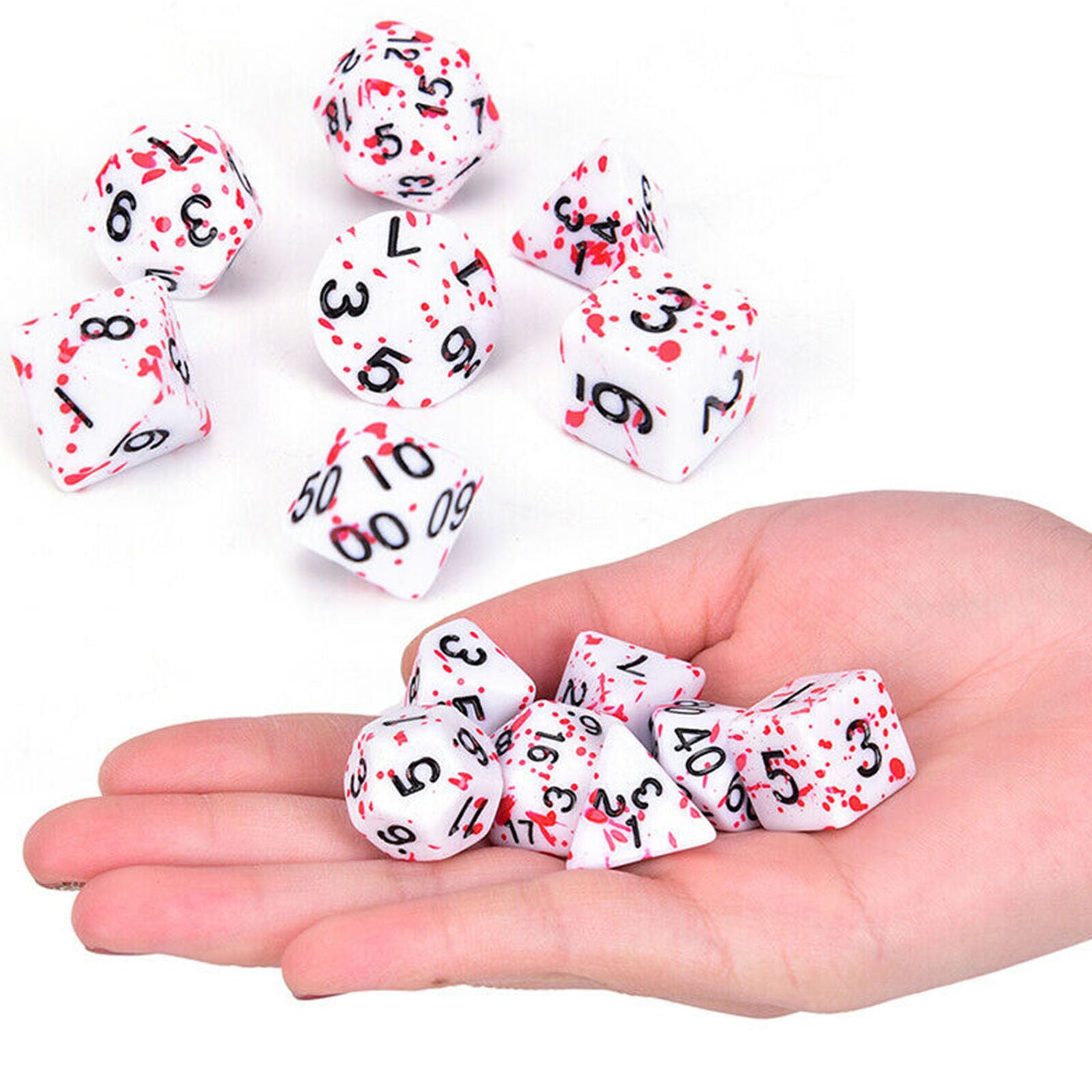 7Pcs/Set Polyhedral Games Dice Multi Sides Dice for Board Game Bloody