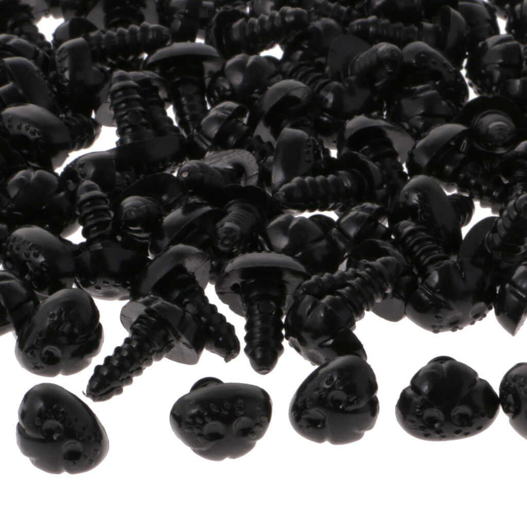300x Black Plastic Animal / Dog Safety Noses For Teddy Bears Soft Toys DIY