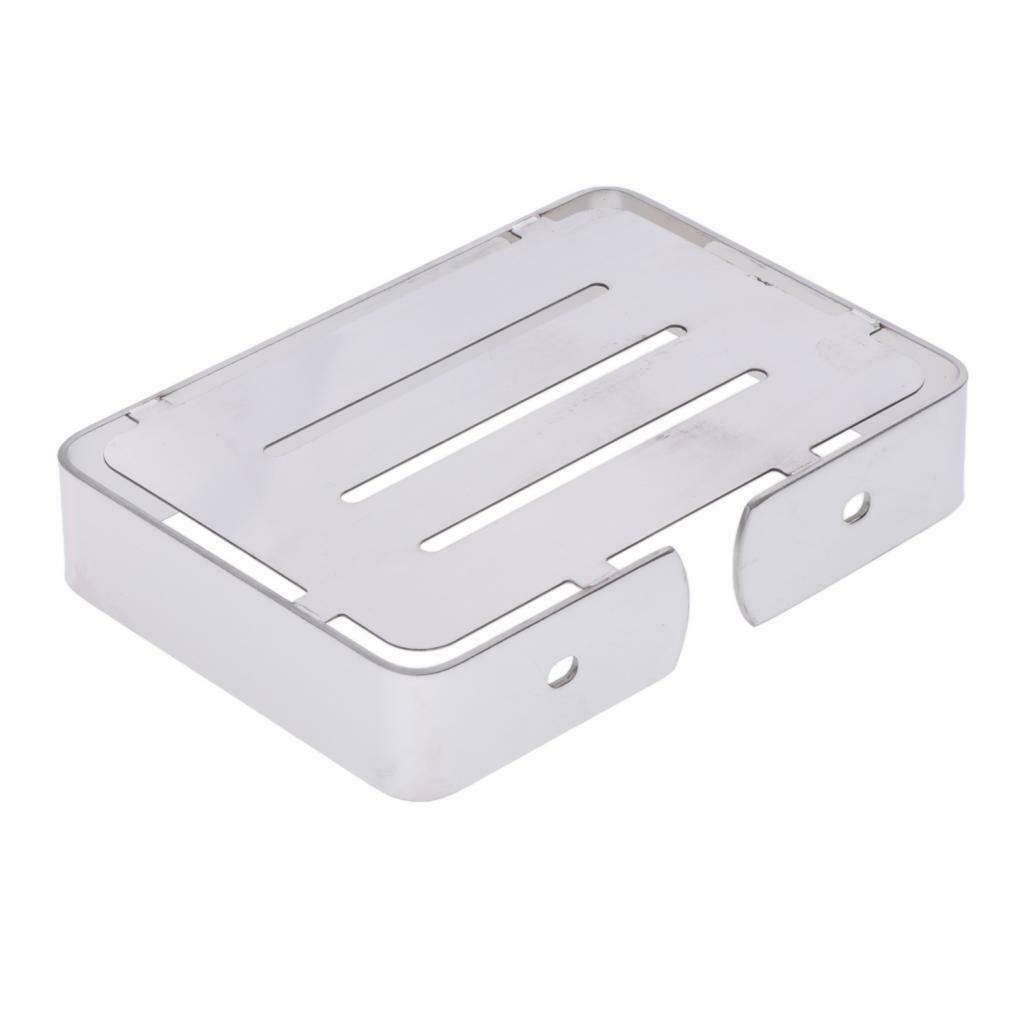 Shower Stainless Steel Soap Dish Holder Wall Mounted Accessory Sponge Holder