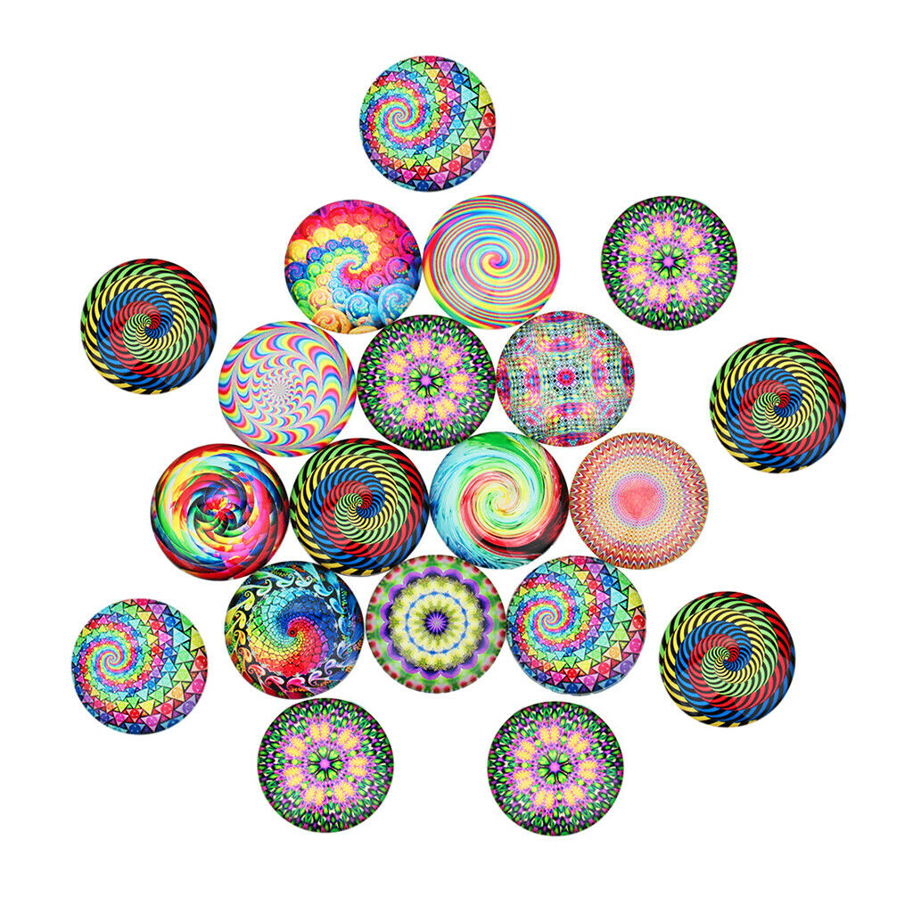 20pcs Flower Pattern Glass Flatback Cabochons Scrapbooking Diy Cell Phone Case