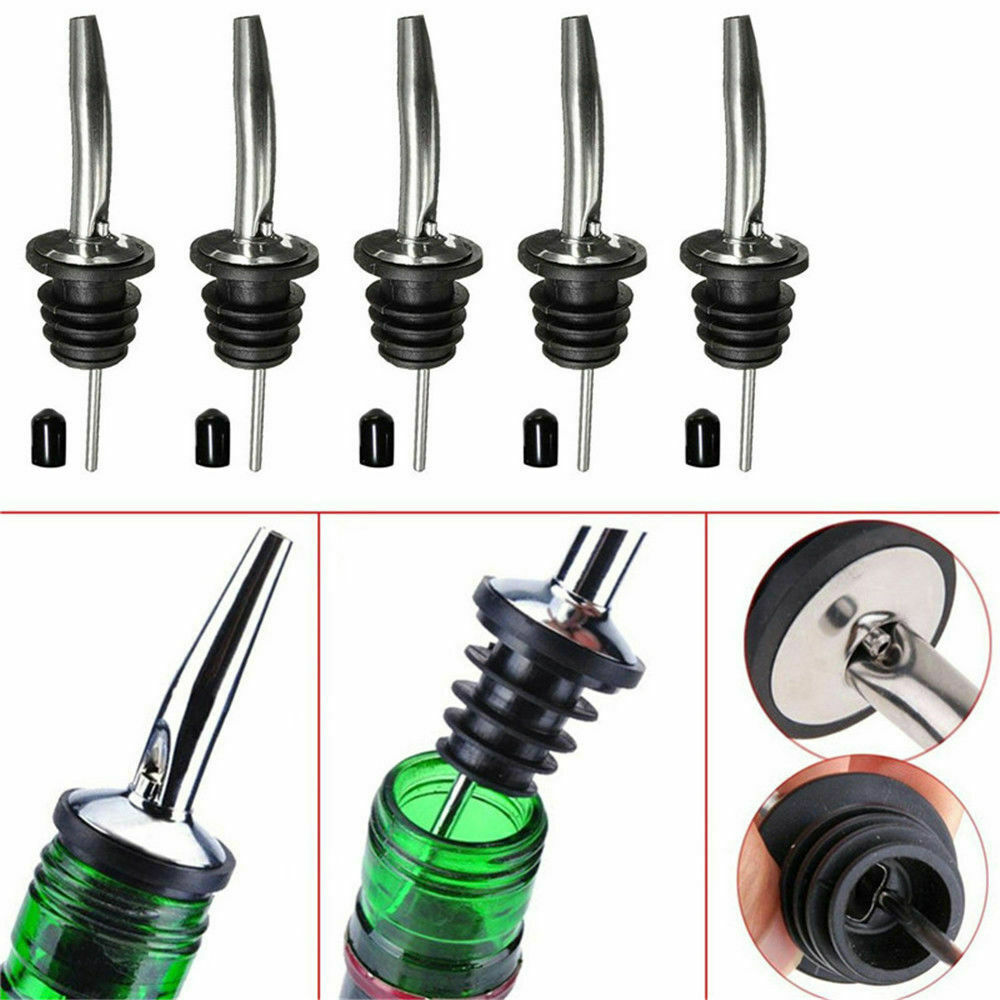 10pcs NEW Stainless Steel Wine Bottle Pourer Pourer Oil Cork Bartender