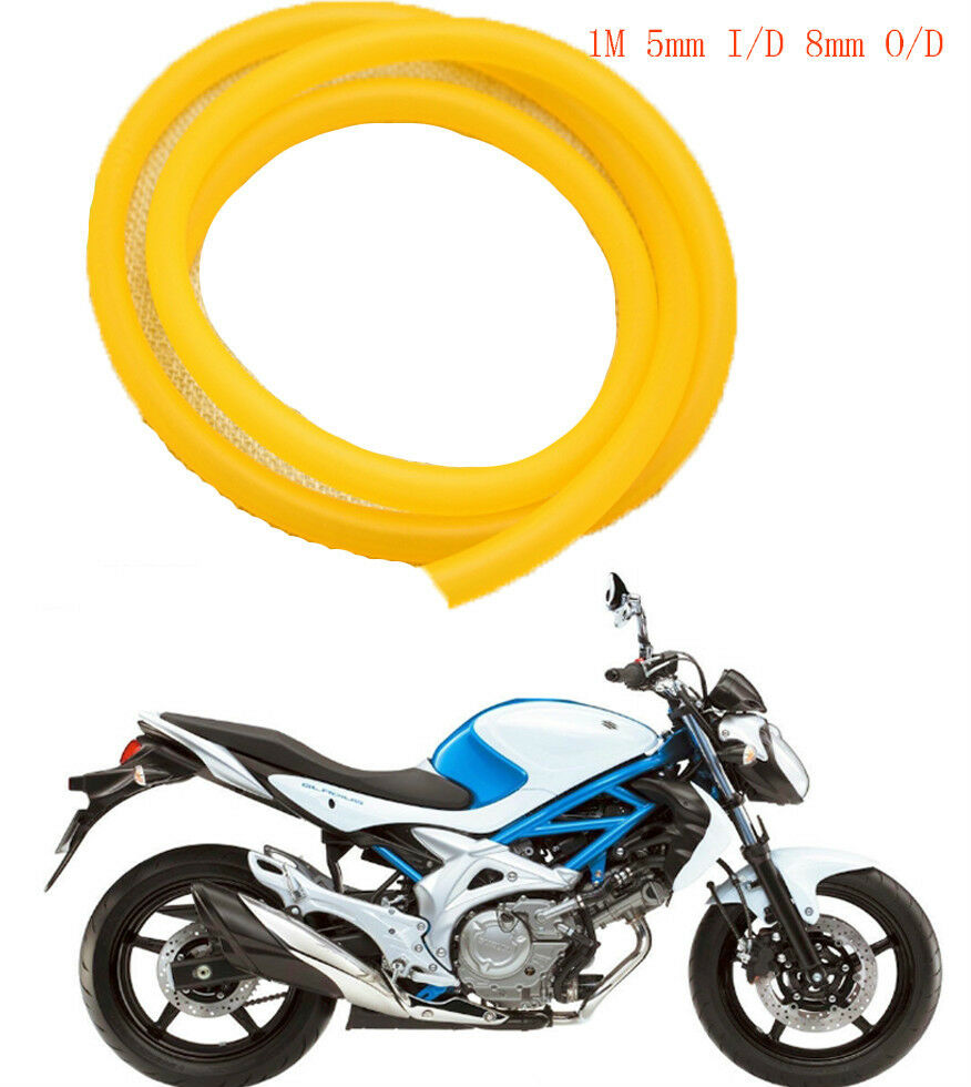 Motorcycle Fuel Line Petrol Pipe 5mm I/D x 8mm O/D 1m Length yellow Fuel Hose