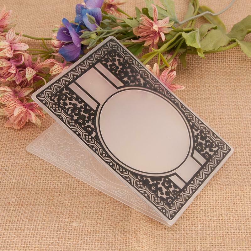 Round Plastic Embossing Folder Stencil Template DIY Craft Making Scrapbooking