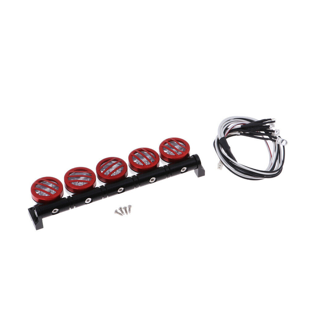 5pieces 1/10 LED Light Bar for RC Car  TRX4 D90 Axial SCX10 Red