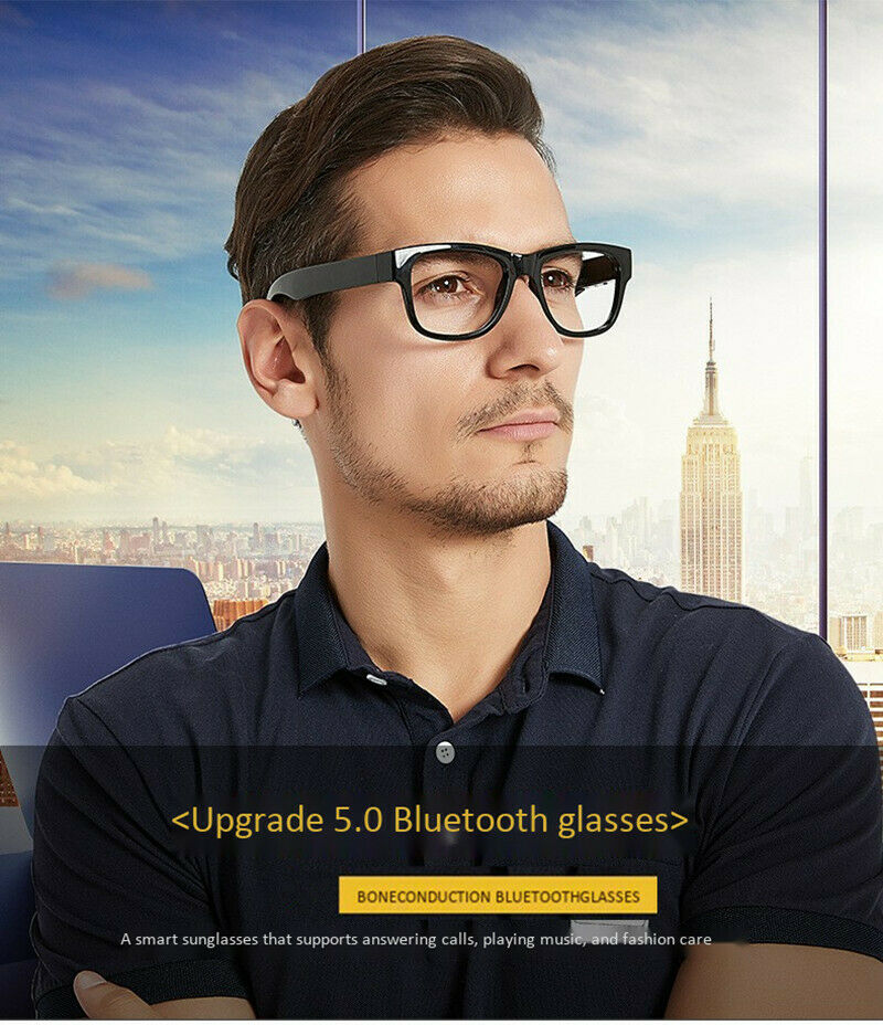 Mobile phone bluetooth headset bone conduction stereo headphones outdoor glasses