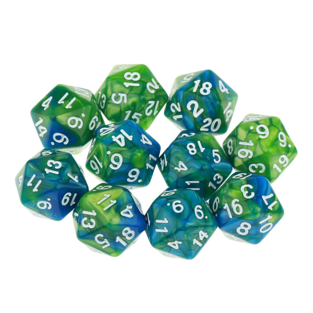 D20 Polyhedral Dice for Board Game Toys DND Game Tabletop RPG Green Purple