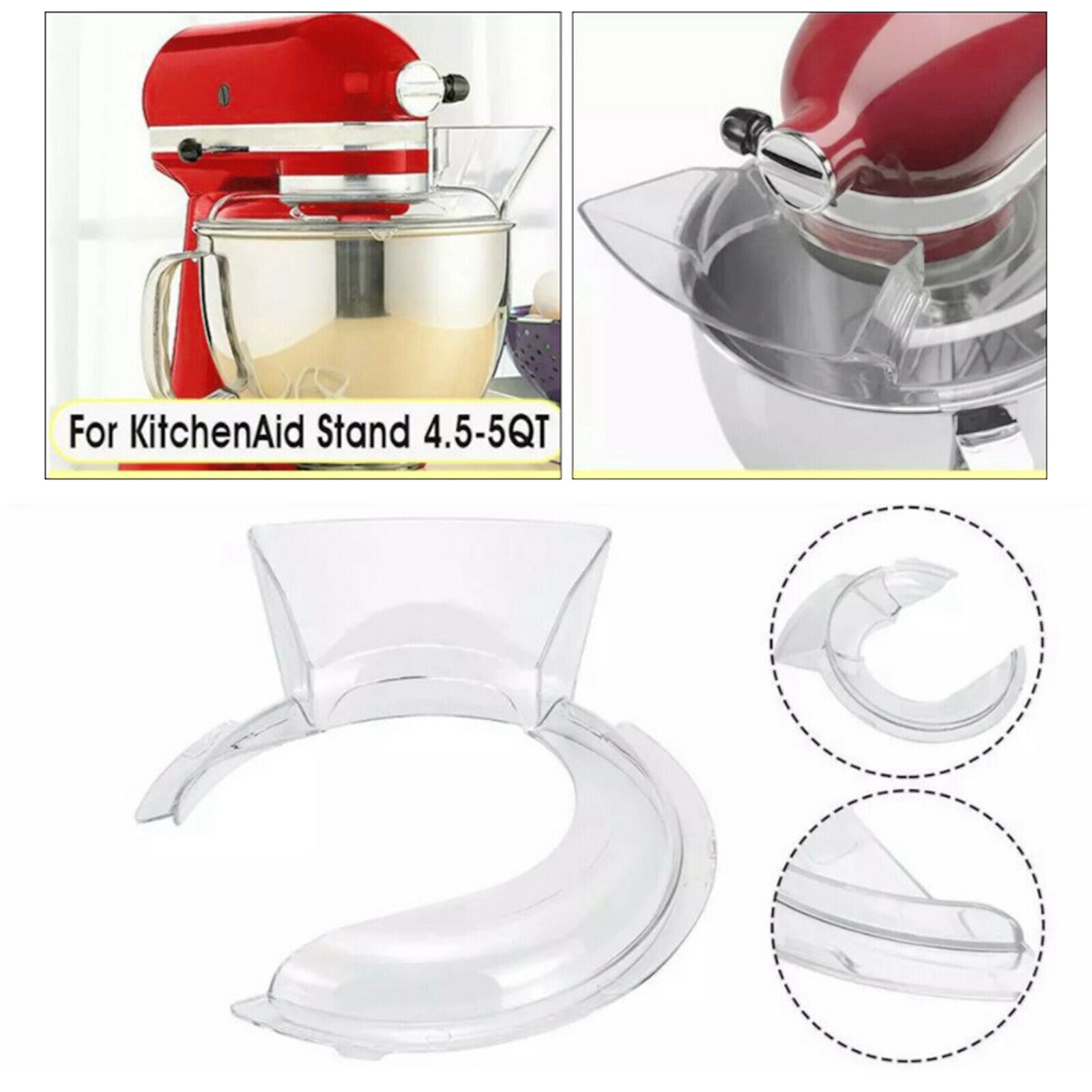 Bowl Pouring Shield Tilt Head Parts Splash Guard for  4.5/5QT Mixer