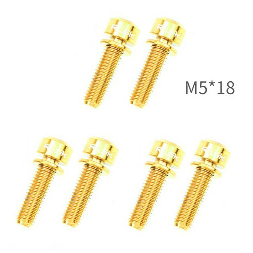 Pack of 12 Titanium Alloy Bike Handlebar Stem Screws Bike Stem Bolts M5x18mm