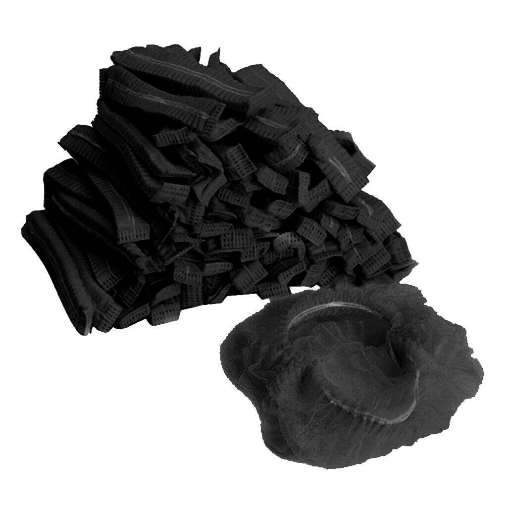 300pack Disposable   Dustproof Hats Head Cover Kitchen Workwear Black