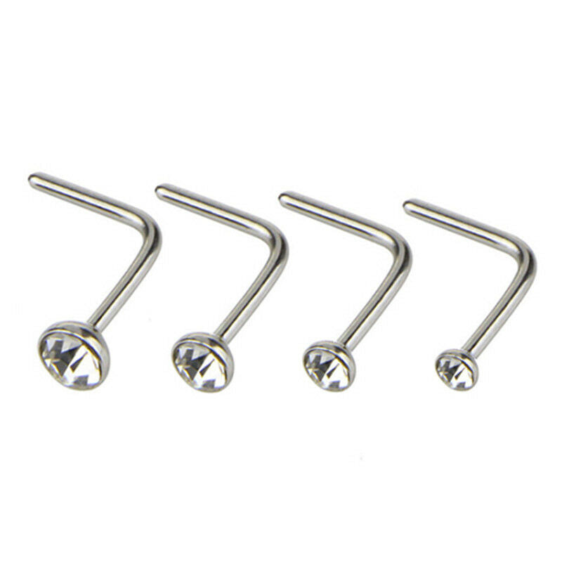 14x Stainless Steel Hinged Segment Nose Ring Bone Studs Hoop Body Piercing.l8
