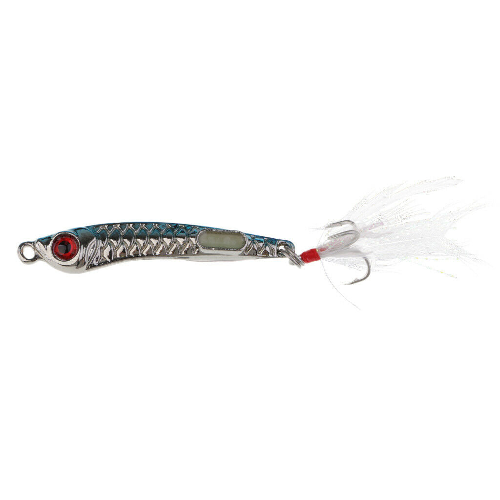 Luminous Fishing Lures Baits Metal Hard Baits Spoon Baits Crankbaits Blue