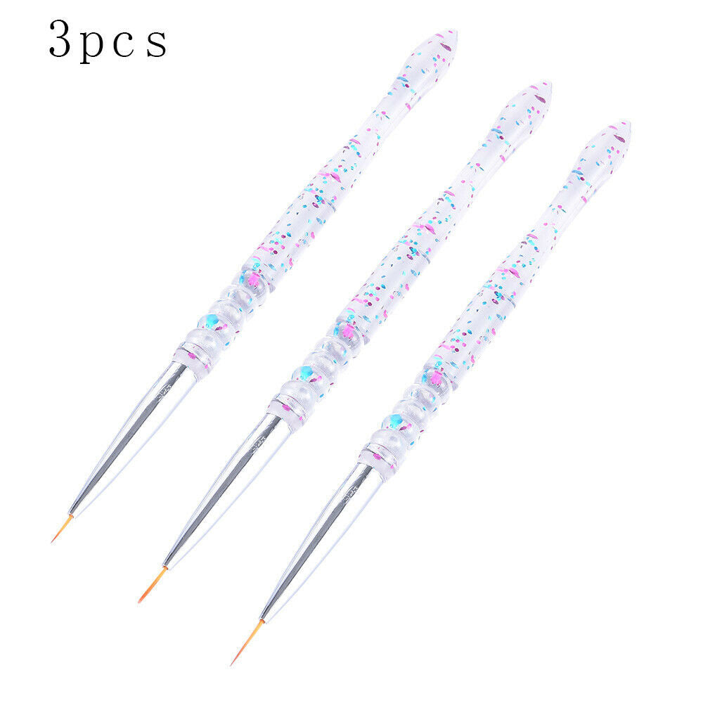 3Pcs Nail Art Pen Dotting Drawing Painting UV Gel Liner Polish Brush Nails Tool