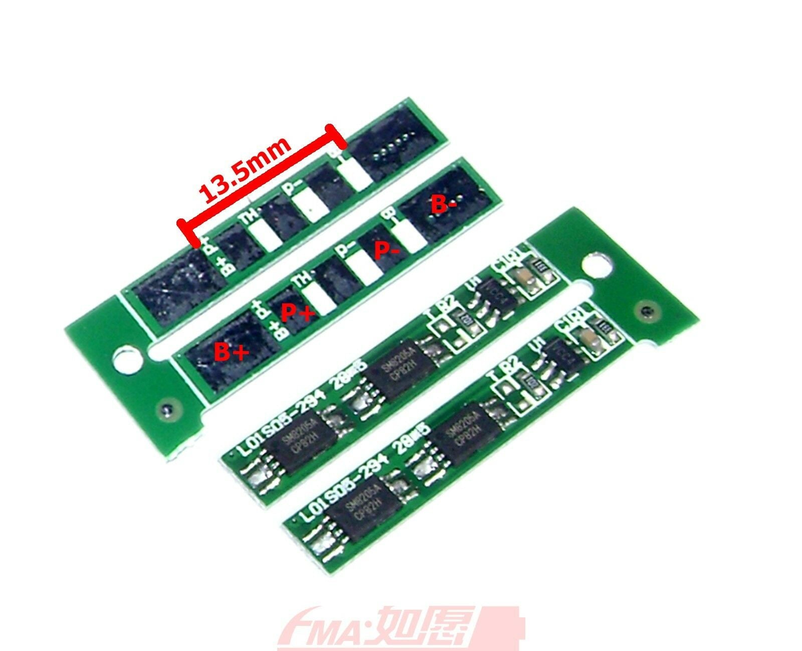 2x Protection Circuit Module for 3.6V 3.7V Li-Po Li-ion Battery PCM C:4A FMA294