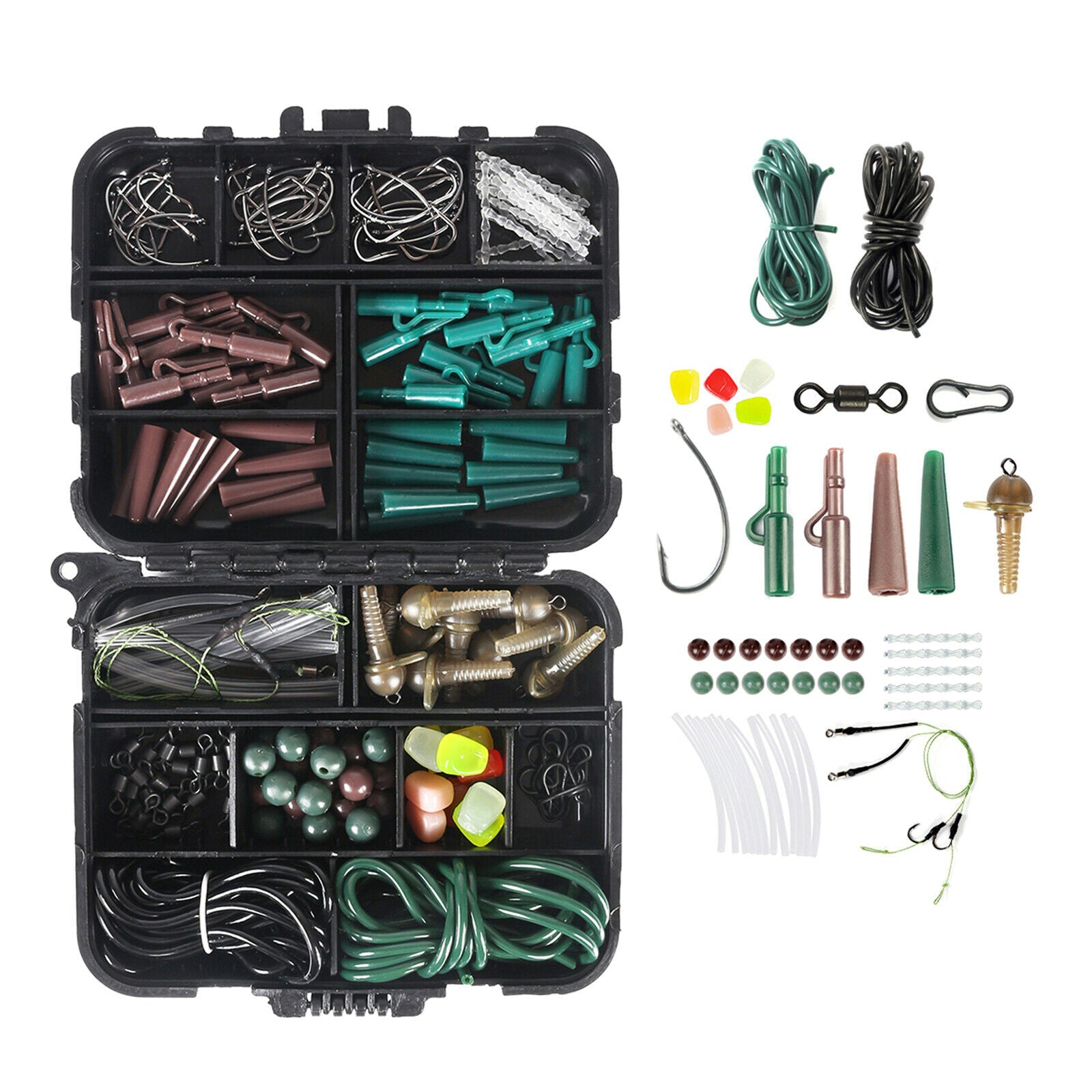 254Pcs Carp Trout Bass Fishing Tackle Kit Fishing Gear Set Clips Gear Stick