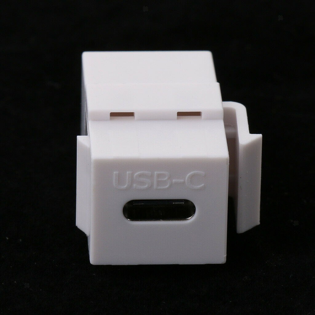 5Pieces Wall Plate Keystone   USB C Type C Female/Female, Coupler Type, White