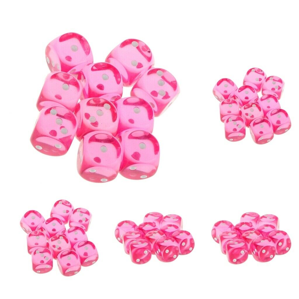 50x Spotted 6 Sided Dice for Board Game DND Roleplaying KTV Fun Toys Prop