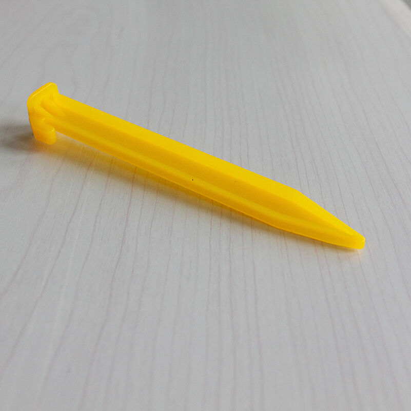 10x YELLOW HEAVY DUTY PLASTIC CAMPING & AWNING TENT SAND GROUND PEGS STAK.l8