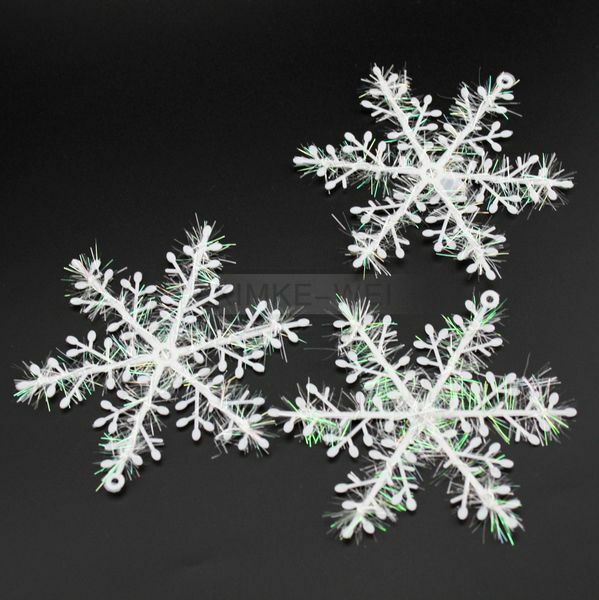 30x Christmas Party White Snowflake Charms Festival Decoration Decor Ornaments