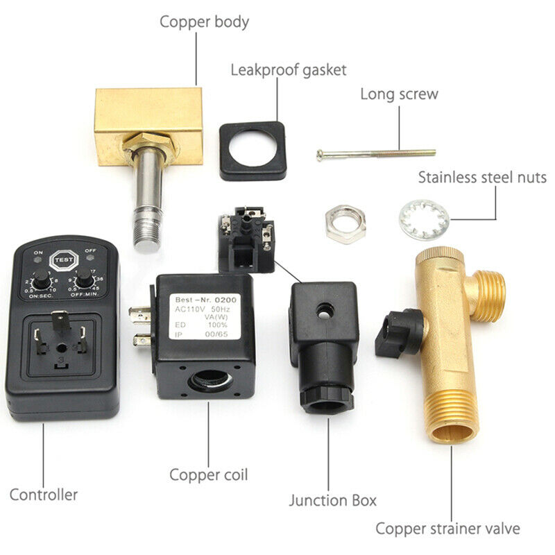 1/2 Inch Dn15 Electric Timer Auto Water Valve Solenoid Electronic Drain Valve R5