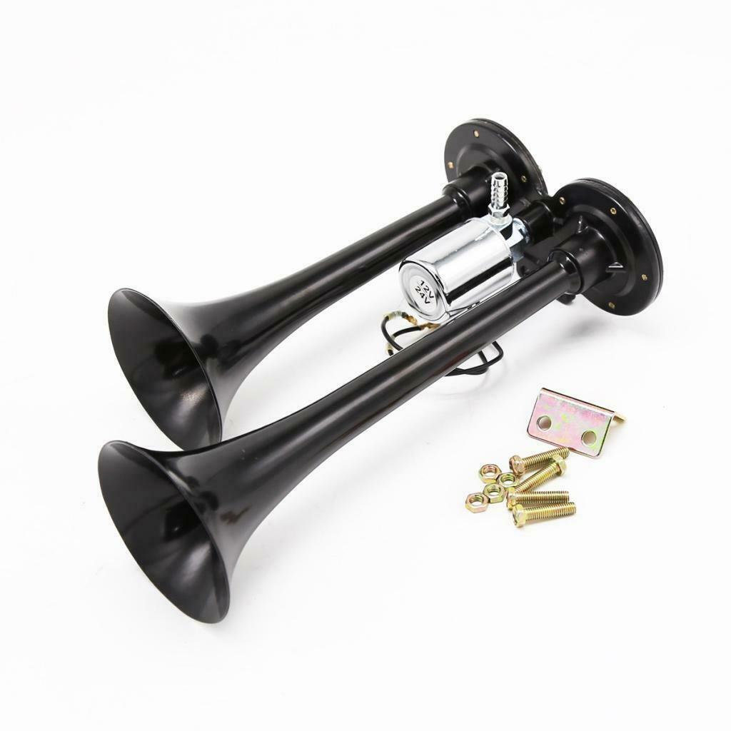 Car Motorcycle 150dB Dual Trumpets Train Air Horn with Electric Solenoid