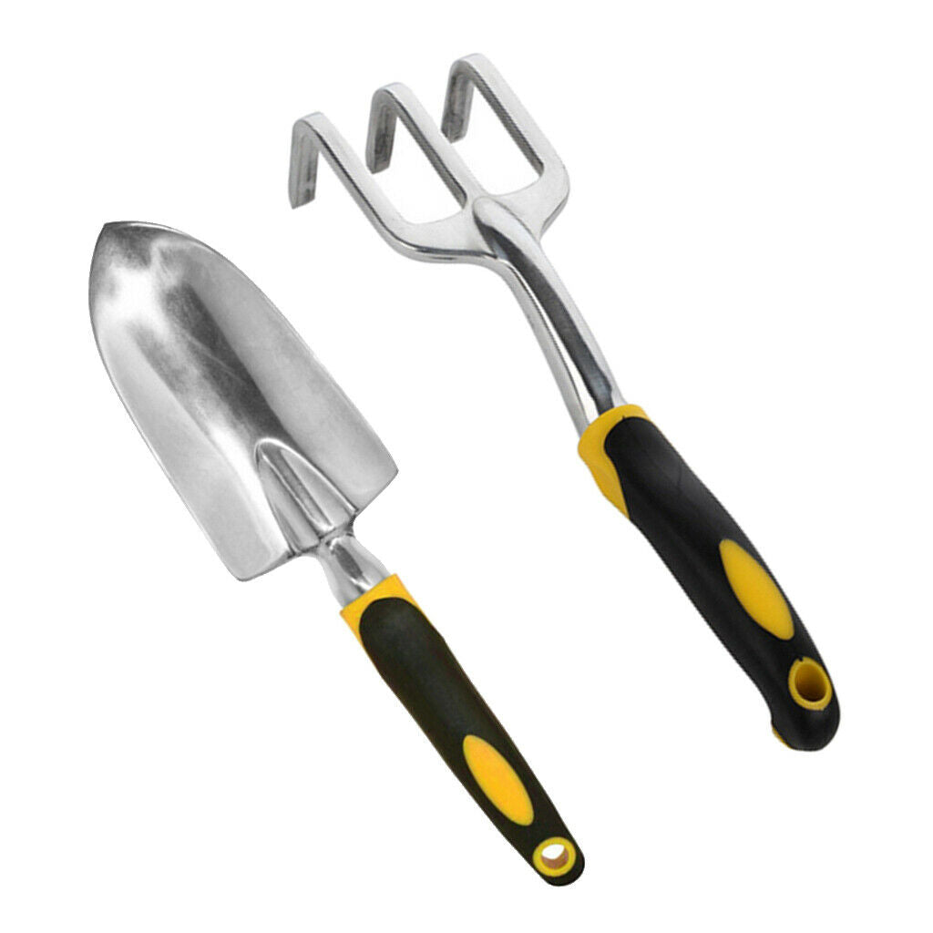 2x Shovels Garden Tool Set Aluminum Alloy Gardening Trowels Rake Trowel Hand