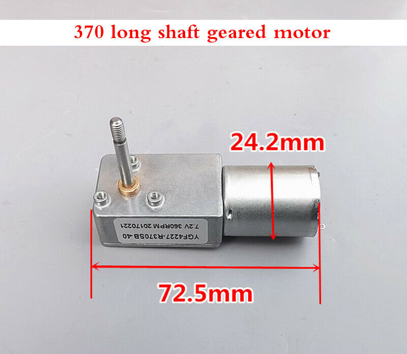 1pcs 370 Long Shaft Geared Motor Seven-shaped DC Motor High Speed Geared Motor