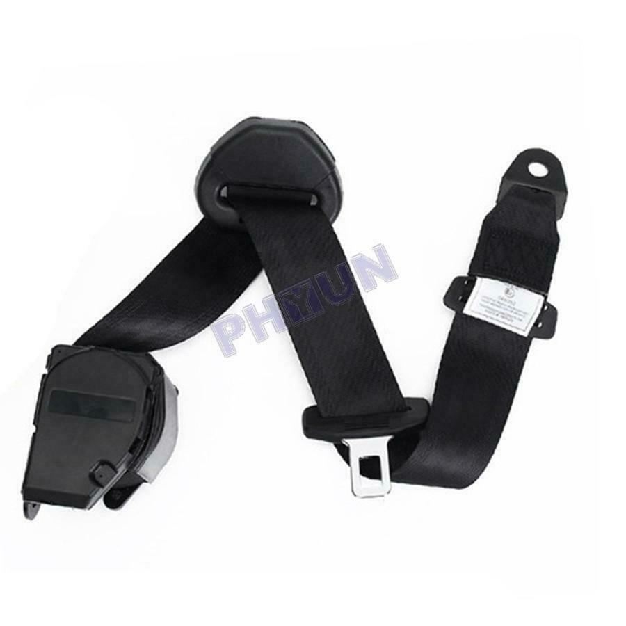 Universal 3 Point Auto Car Seat Lap Belt w/ Buckle Connector Retractable