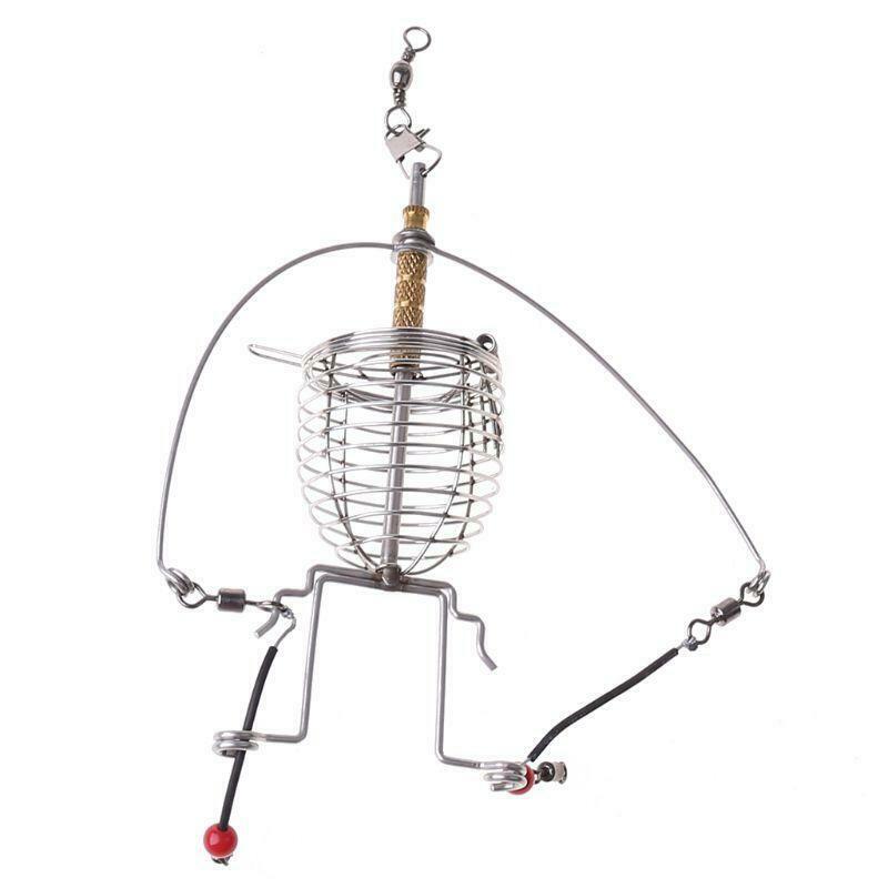 Fishing Feeder Automatic Tackle Multi Functional Launcher Trap Spring Cage Hook