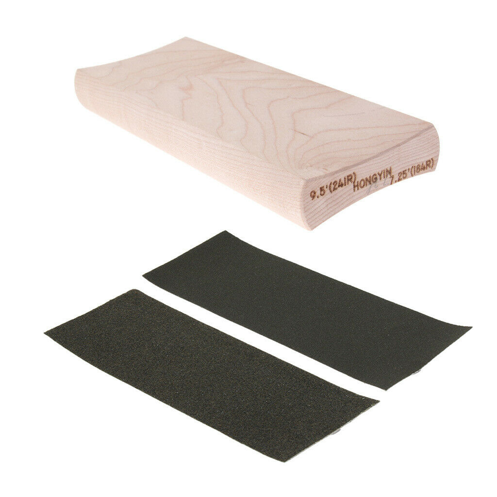 3 x Wooden Radius Sanding Block for Guitar Fretboard Fret Leveling Tool