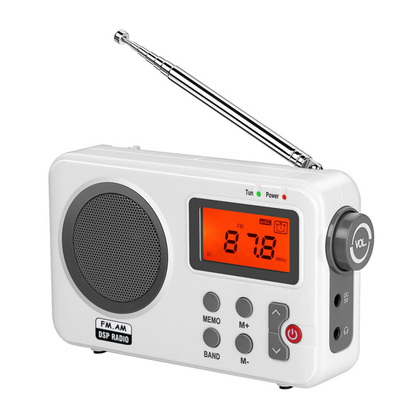 Portable Radio FM LCD Display Big Speaker Lightweight for Gift Office Travel