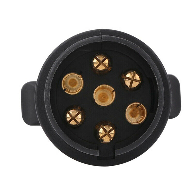 Plastic 7Pin 12V Trailer Plug Socket Wiring Connector Adapter Black Towing Qx