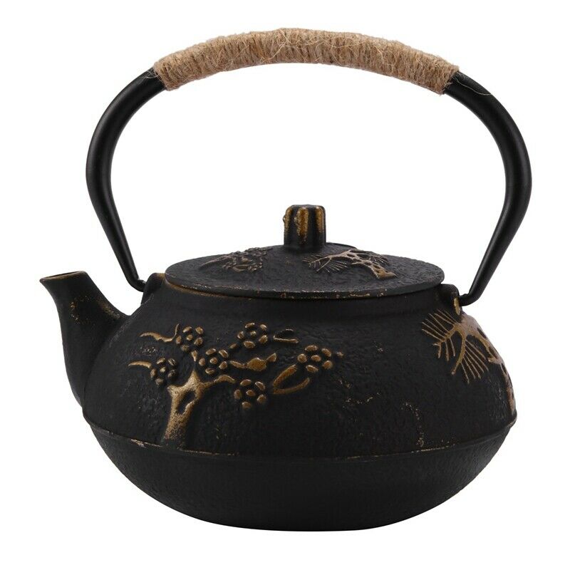 Japanese Cast Iron Teapot Kettle with Stainless Steel Infuser / Strainer , PluG3