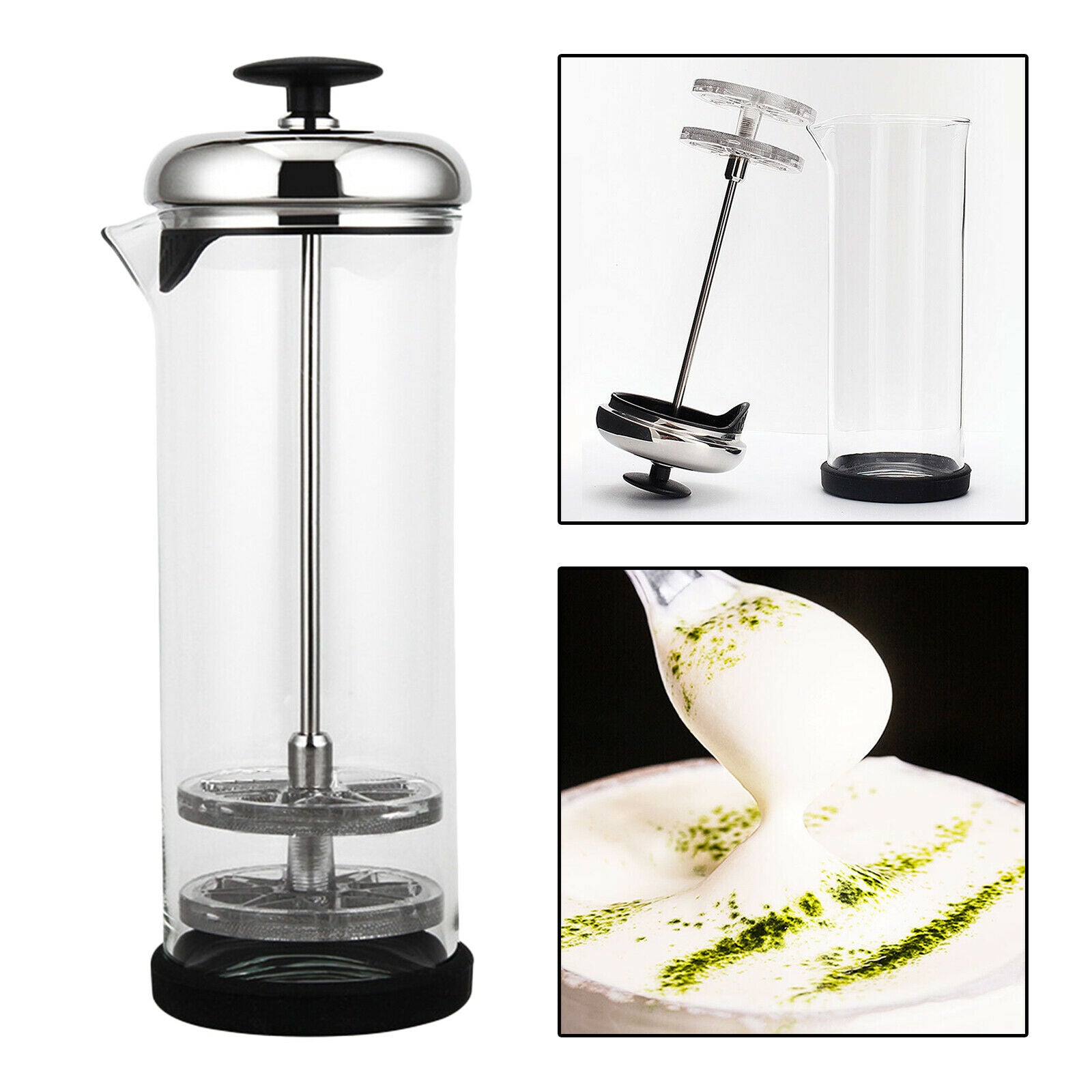 400ML Stainless Steel Coffee Foamer Manual Milk Frother Cappuccino Tools