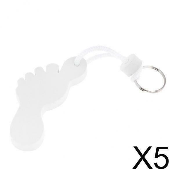 5X Foot Shaped Foam Safety Floating Keyring for Boating Yachting Sailing White