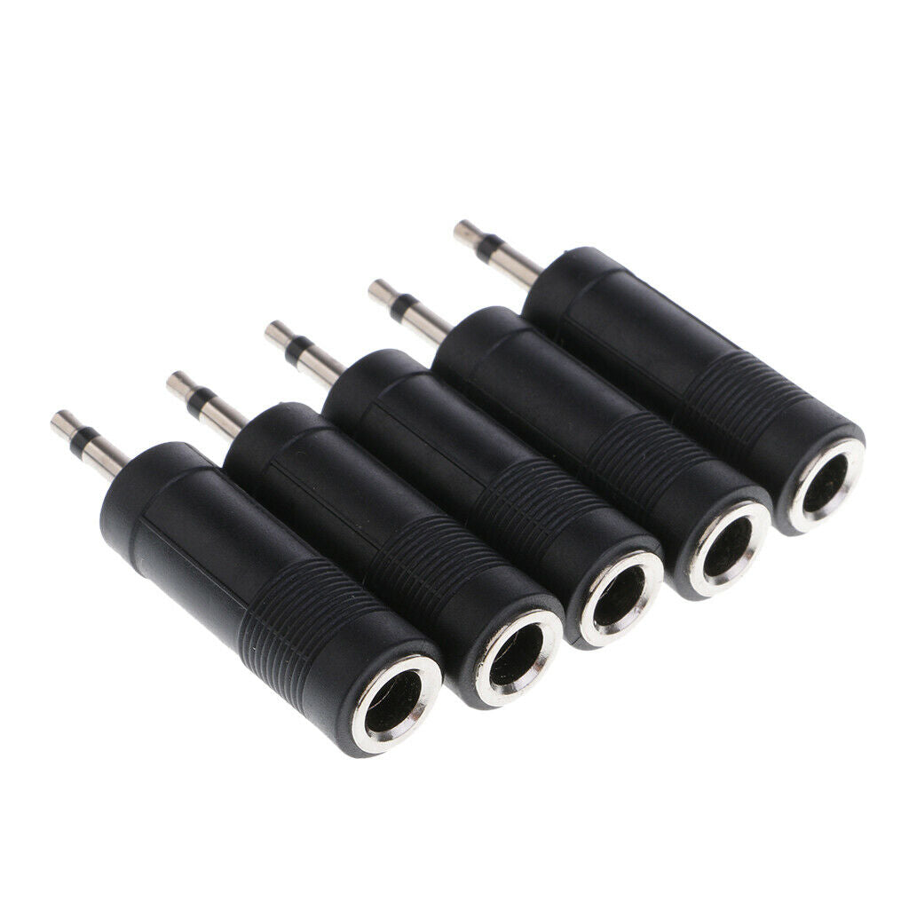 3.5mm 1/8"Male Plug Mono to 6.35mm 1/4"Female Jack Audio Converter 5Piece