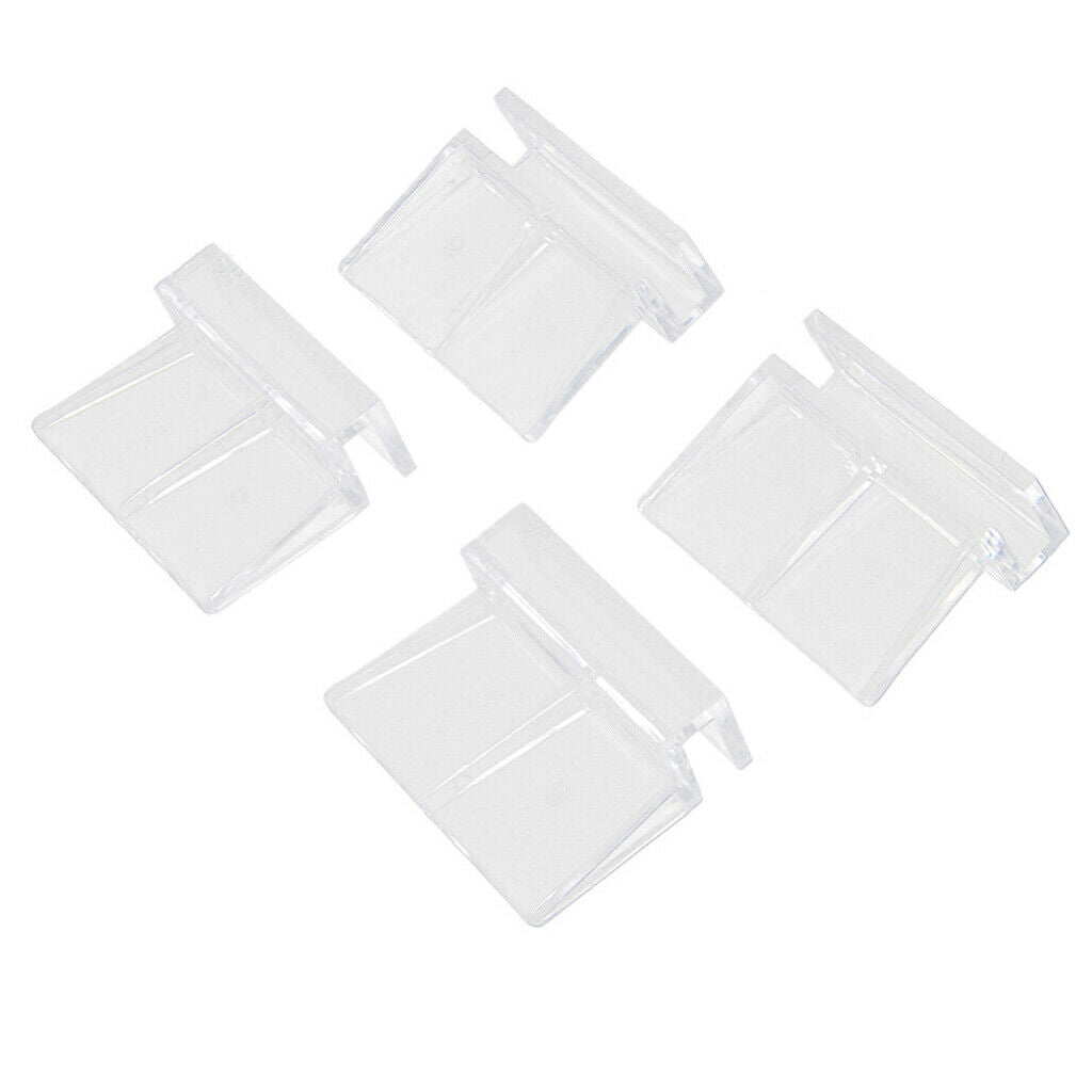 4Pcs Aquarium Fish Tank Plastic Clips Glass Cover Strong Support Holders 6mm