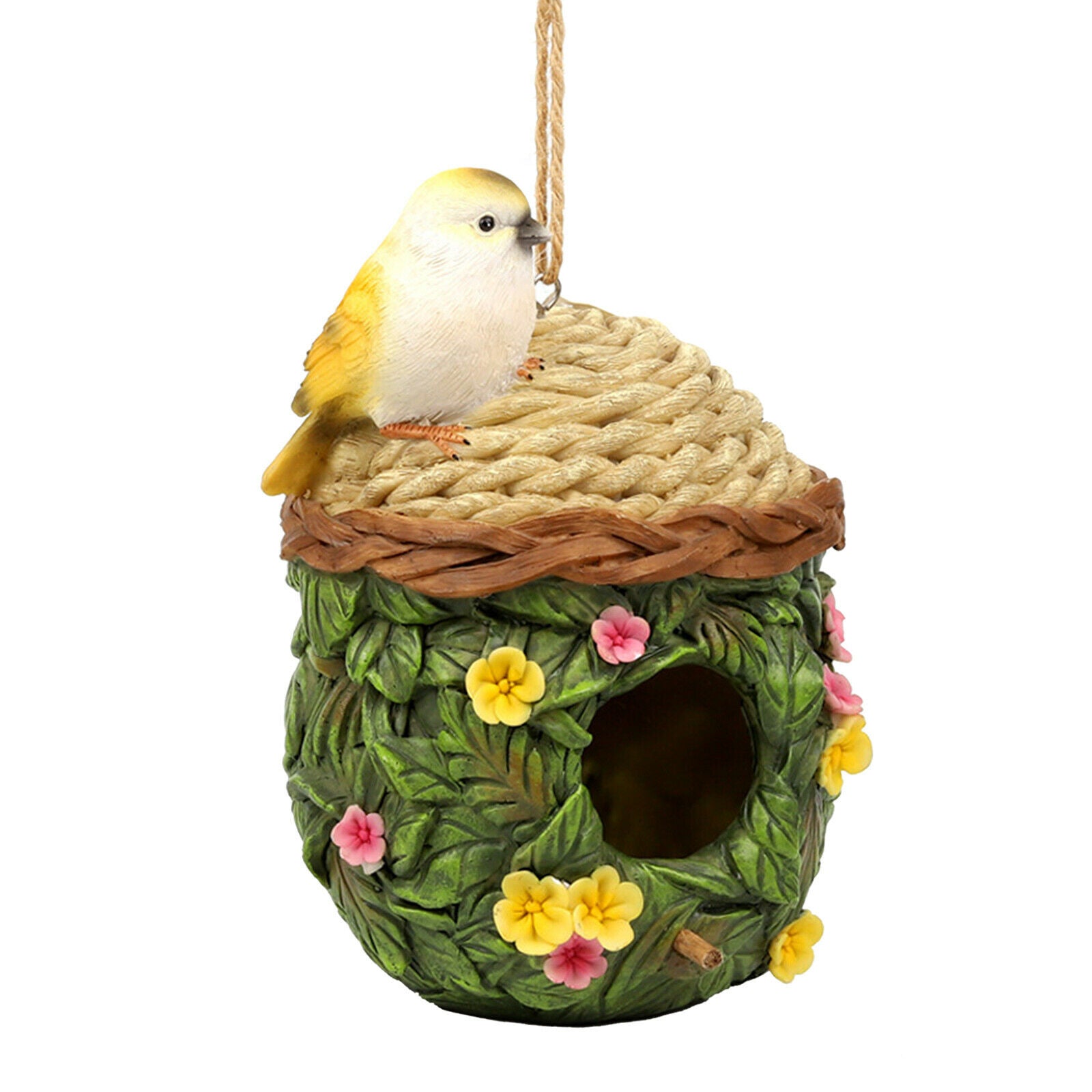 Rural Bird House Decorative Birds Nest Roof Breeding Birdhouse Bird Feeder