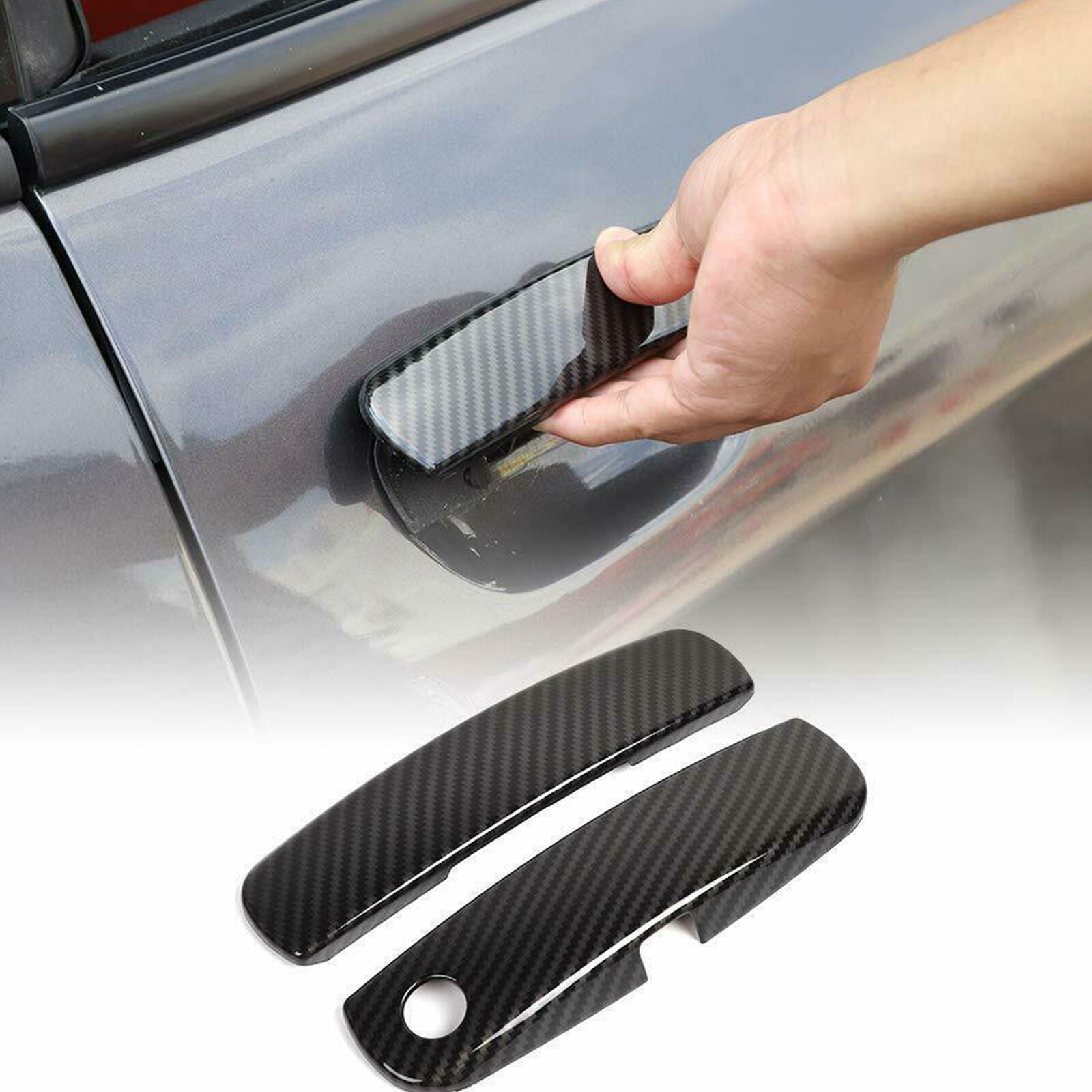 Car Door Handle Trim Cover Accessories for Dodge Challenger 2012-19 Carbon Fiber